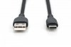 Digitus Kabel połączeniowy silikonowy USB-A - USB-C, USB 2.0 60W, 0,5m Czarny